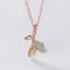 925 Sterling Silver Cat Eye Stone Branches Pendant Necklace S925 Silver - As Shown In Figure - One Size