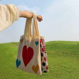 Patterned Knit Tote Bag