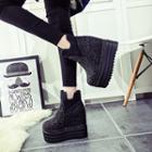 Glitter Wedge Ankle Boots