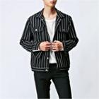 Stripe-pattern Buttoned Jacket