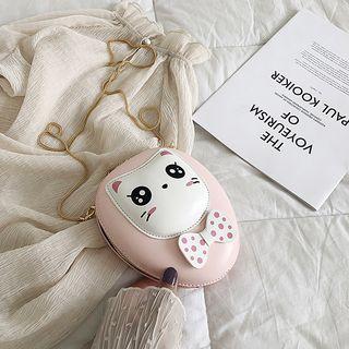 Cartoon Cat Egg Shape Crossbody Bag