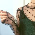 Dot Sheer Top / Glitter Camisole Top
