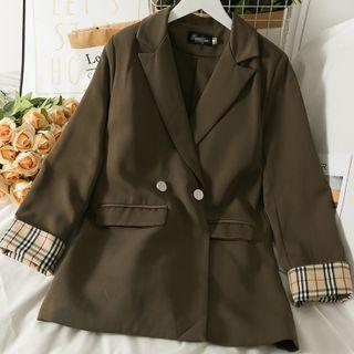 Cuffed Double-breasted Loose Blazer