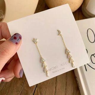 Star Rhinestone Alloy Dangle Earring 1 Pair - Earrings - Gold - One Size