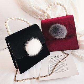 Chain Strap Faux Pearl Crossbody Bag
