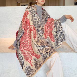 Printed Shawl H24 - House - Beige - One Size