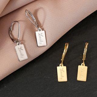 Lettering Tag Drop Earring