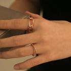 Chained Alloy Ring 1pc - Gold - One Size