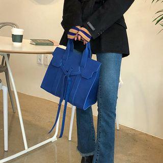 Flap Faux-suede Tote