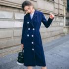 Contrast Stitching Double-breasted Coat
