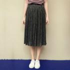 Pleated Boucle Midi Skirt