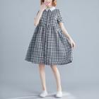 Gingham Short-sleeve A-line Shirtdress