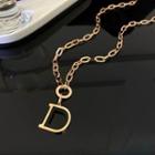 Lettering Necklace Black & Gold - One Size