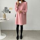 Round-neck Woolen Knit Shift Dress