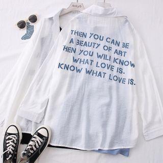 Set: Printed-back Light Shirt + Mini Tank Dress