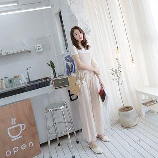 Spaghetti Strap Wide Leg Knit Jumpsuit