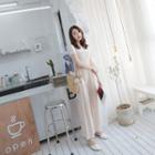 Spaghetti Strap Wide Leg Knit Jumpsuit