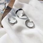 Set Of 3: Open Ring Set Of 3 - Ring - Silver - One Size