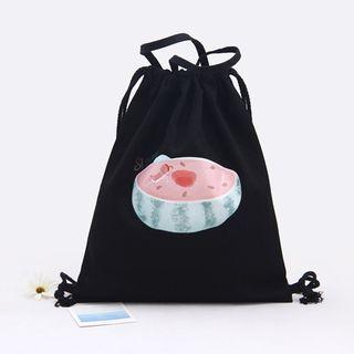 Print Drawstring Shopper Bag