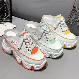 Platform Lettering Sneaker Mules