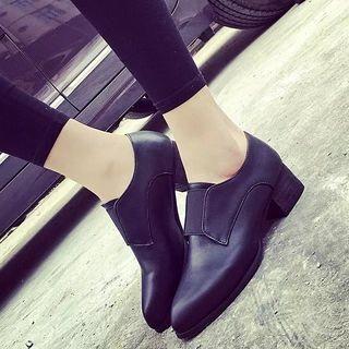 Block Heel Pointy Loafers