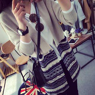 Patterned Open Front Cardigan