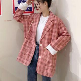 Oversize Plaid Blazer