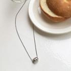 Bead Pendant Long Chain Necklace Silver - One Size