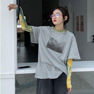 Short-sleeve Printed T-shirt / Long-sleeve Splash T-shirt