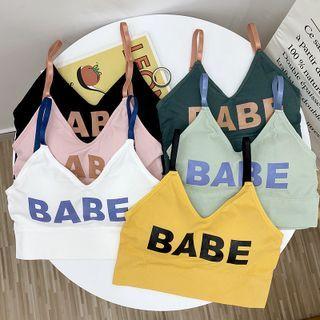V-neck Lettering Cropped Camisole Top