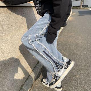 Zip-hem Loose Fit Jeans
