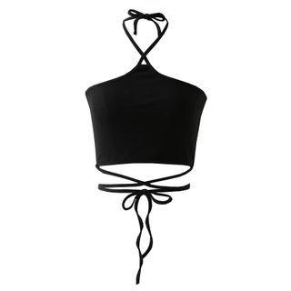 Halter Tie-accent Cropped Camisole Top