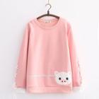 Pig Patch Lace-up Fleece-lined Pullover