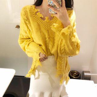 Loose-fit Distressed Knit Sweater / Mermaid Skirt