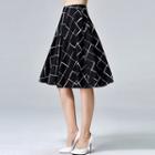 Check Midi A-line Skirt