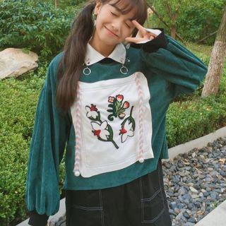 Embroidered Raglan Sweatshirt