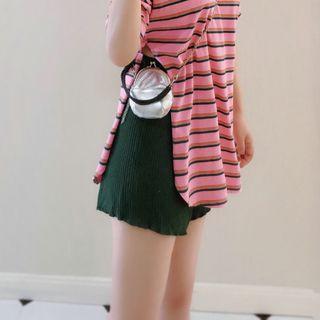 Plain Rib Knit Lettuce Edge Shorts