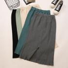 Back Slit Straight-fit Knit Skirt
