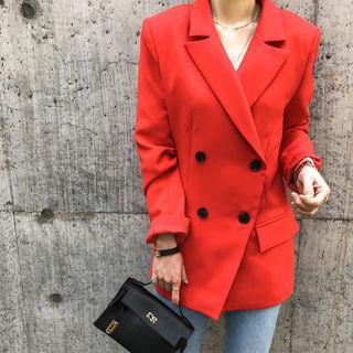 Peaked-lapel Double-breasted Blazer With Sash