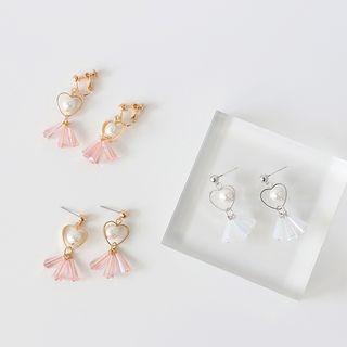 Beaded Crystal Tasseled Earrings