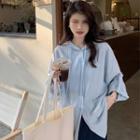Hooded Button-up Blouse