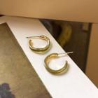 Irregular Alloy Open Hoop Earring 1 Pair - Dark Green - One Size