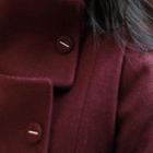 Stand-collar Double-breasted Wool Blend Coat
