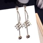 Meal Bead & Swirl Dangle Earring 1 Pair - Gold - One Size