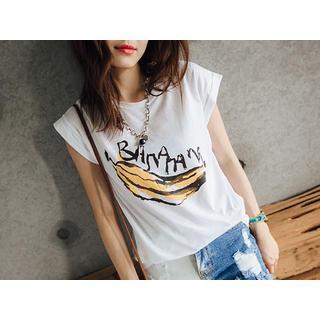 Banana Print Short-sleeve T-shirt