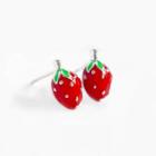 925 Sterling Silver Strawberry Earring Strawberry - Red - One Size