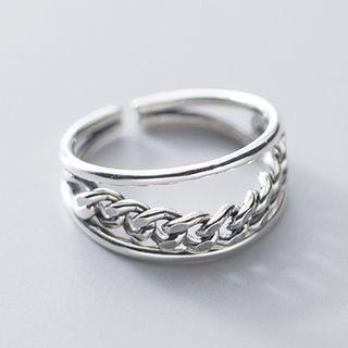 Layered Chain Open Ring S925 Silver - Ring - Silver - One Size