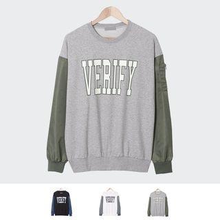 Jacket-sleeve Printed Sweatshirt