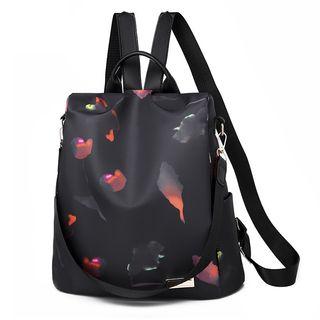 Printed Two-way Lightweight Backpack Black - One Size