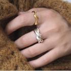 Twisted Two-tone Alloy Ring Silver & Gold - One Size